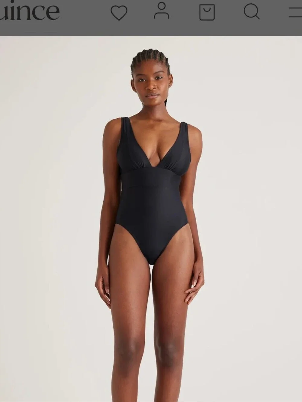 Quince Italian Plunge One-Piece Swimsuit
